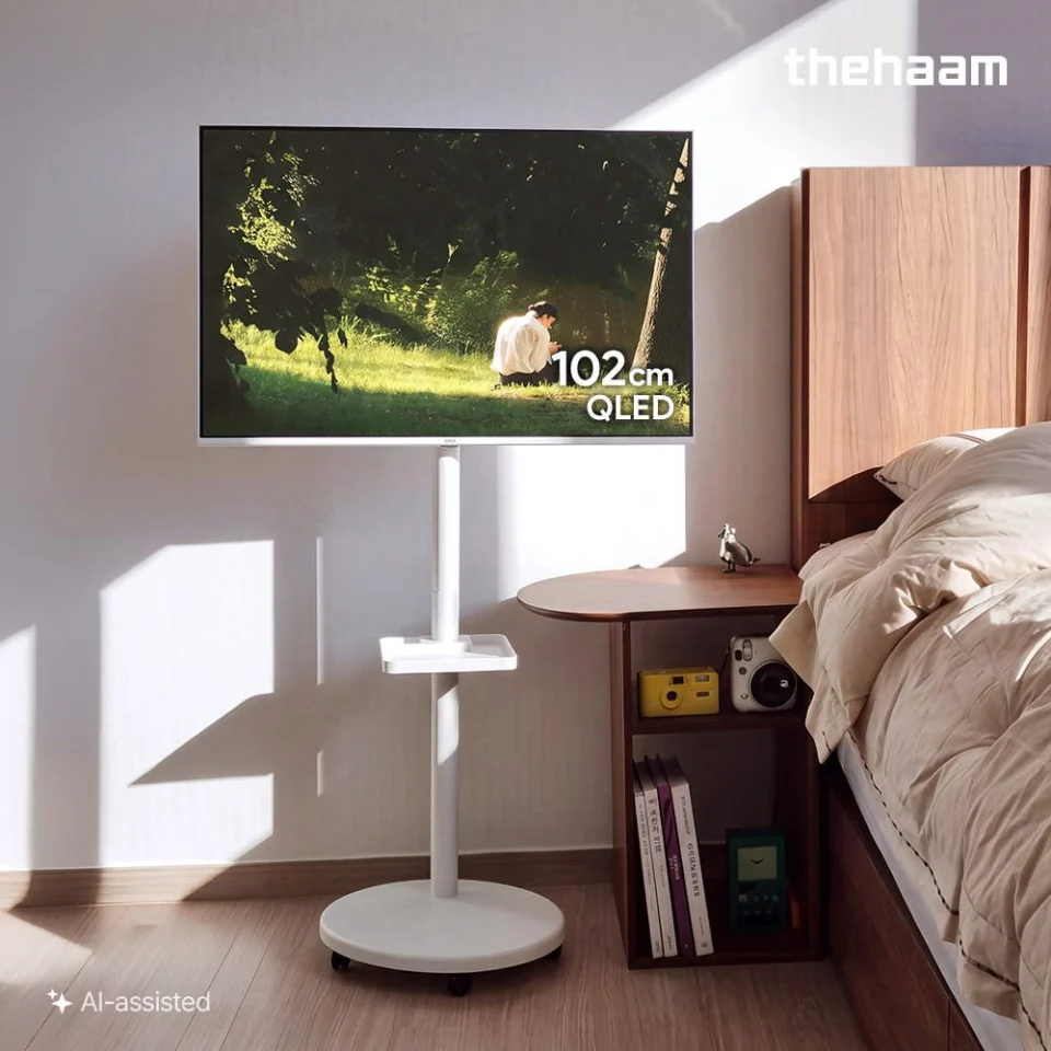 더함 삼탠바이미 스마트 QLED 라이트 102cm(40인치), 이동식 스탠드